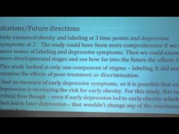 Sarah Mustillo – Earlier Obesity and Later Depressive Symptomotology in Adolescence: The Lingering Effects of Stigma