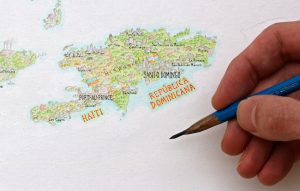Drawing a continent by hand with Anton Thomas