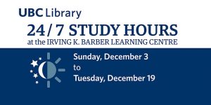 24/7 hours at the Irving K. Barber Learning Centre