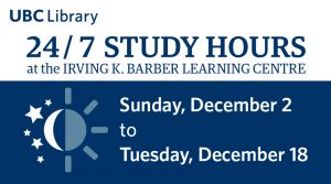 24/7 hours at the Irving K. Barber Learning Centre