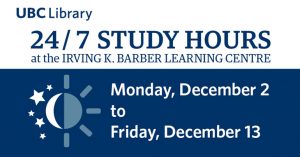 24/7 hours at the Irving K. Barber Learning Centre