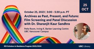 “Archives as Past, Present, and Future”: Film Screening and Panel Discussion with Dr. Sharanjit Kaur Sandhra