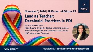 EDI Scholars-in-Residence with Corrina Sparrow: Land as Teacher: Decolonial Practices in EDI