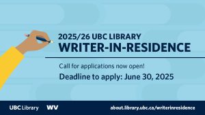 Applications for 2025/2026 Writer-in-Residence Program now open